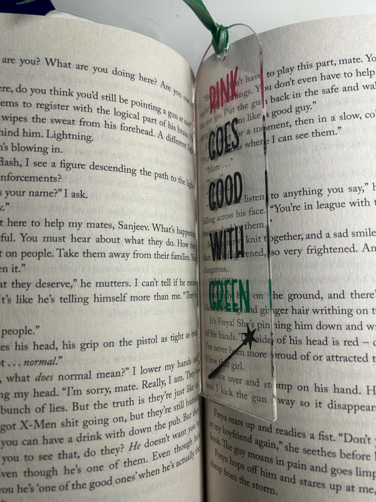 Pink goes good with green (Wicked) Bookmark