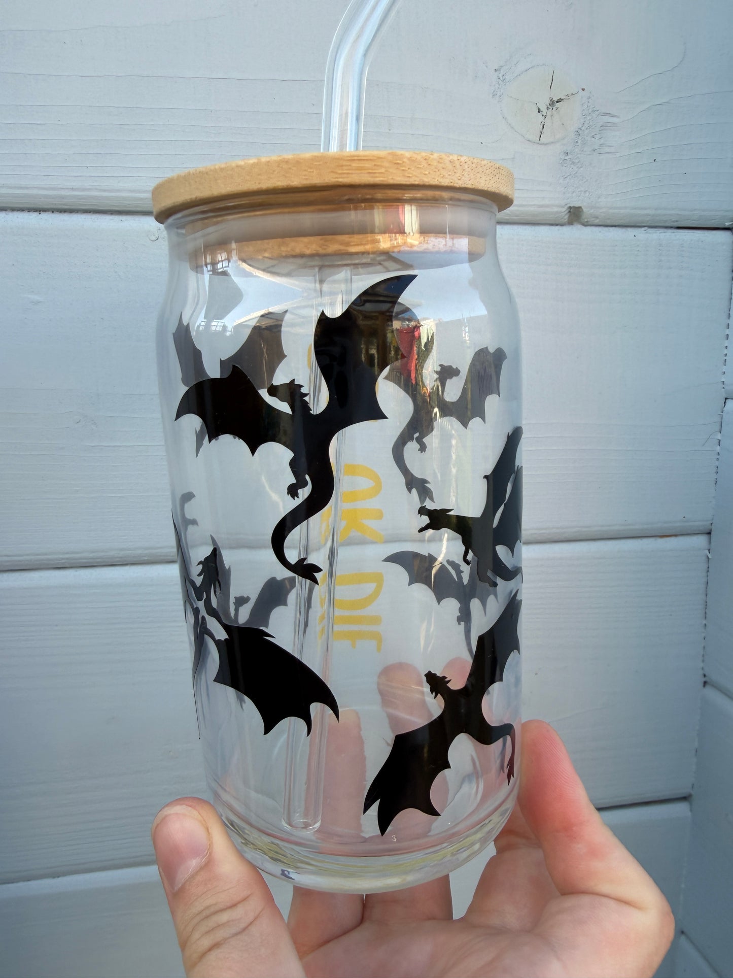 Fly or Die (Fourth Wing) Glass Cup