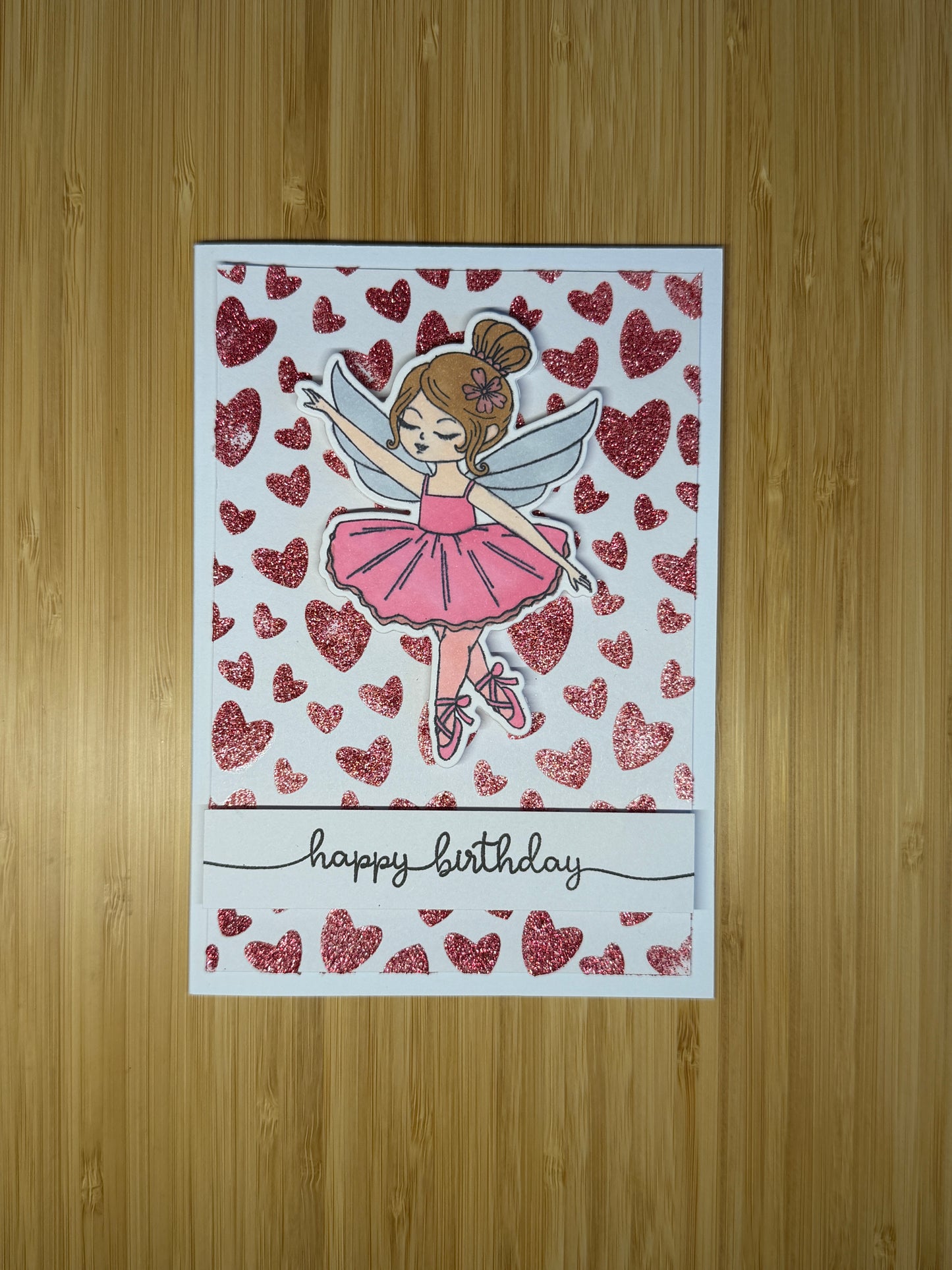 Happy Birthday Fairy Ballerina - hand-made card