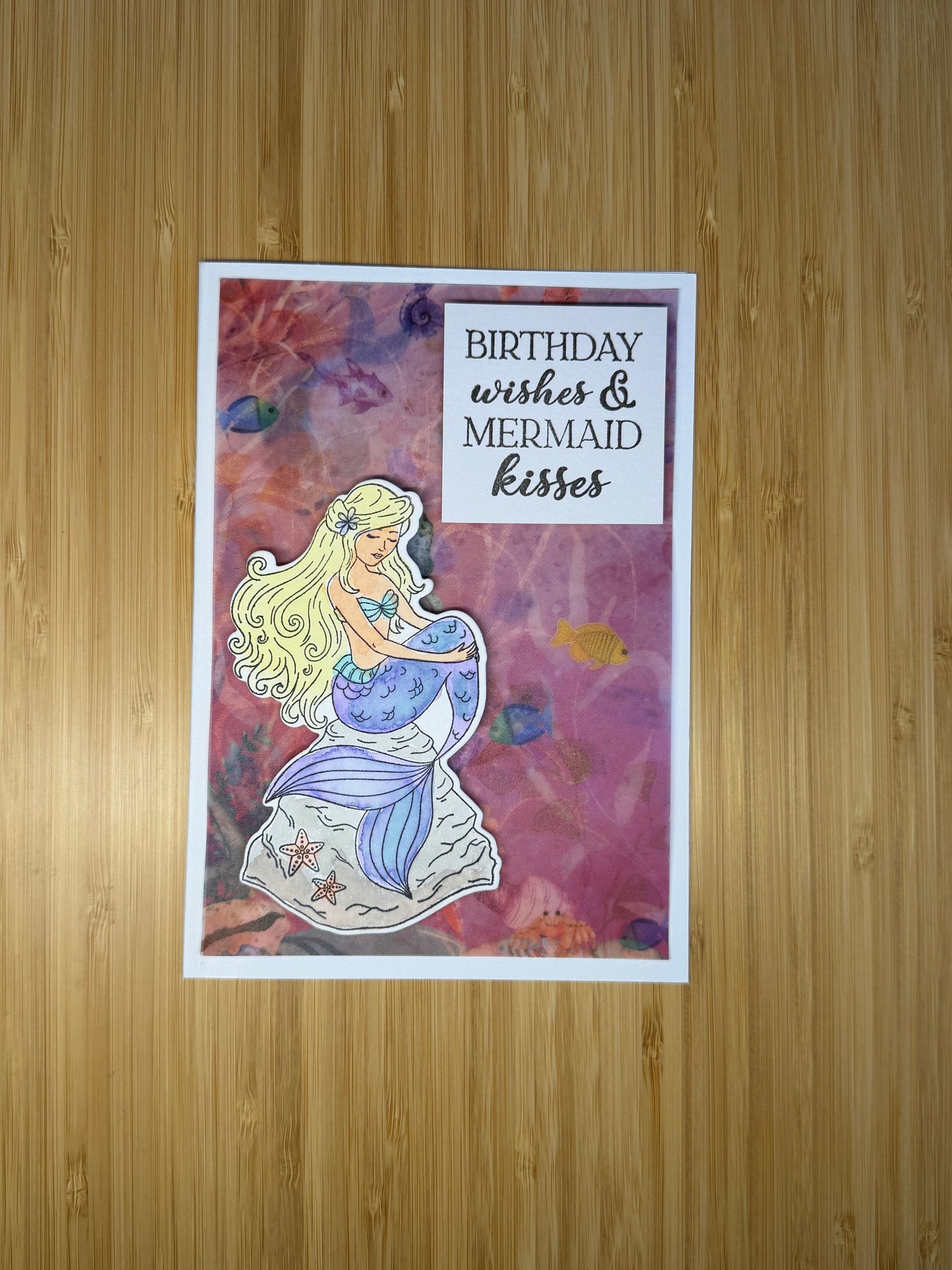 Mermaid Birthday - hand-made card