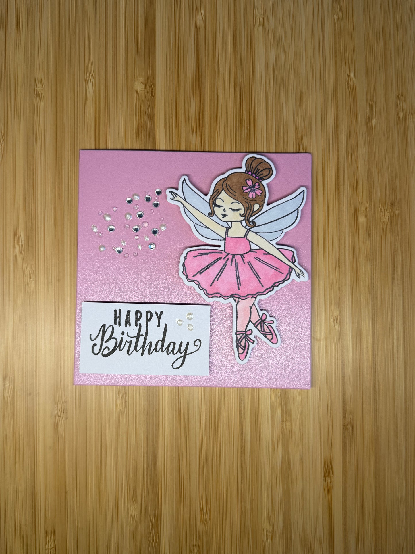 Happy Birthday Fairy Ballerina - hand-made card