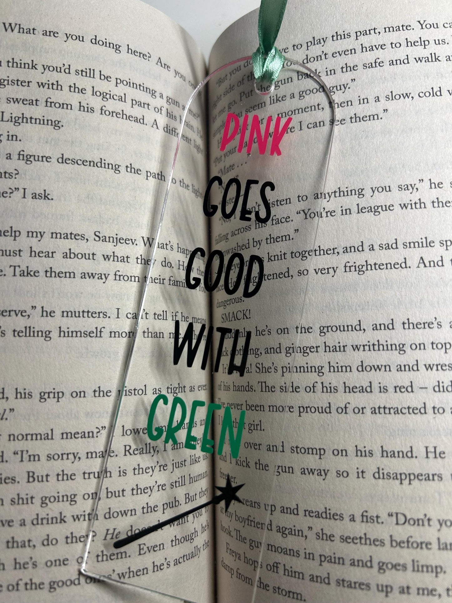 Pink goes good with green (Wicked) Bookmark