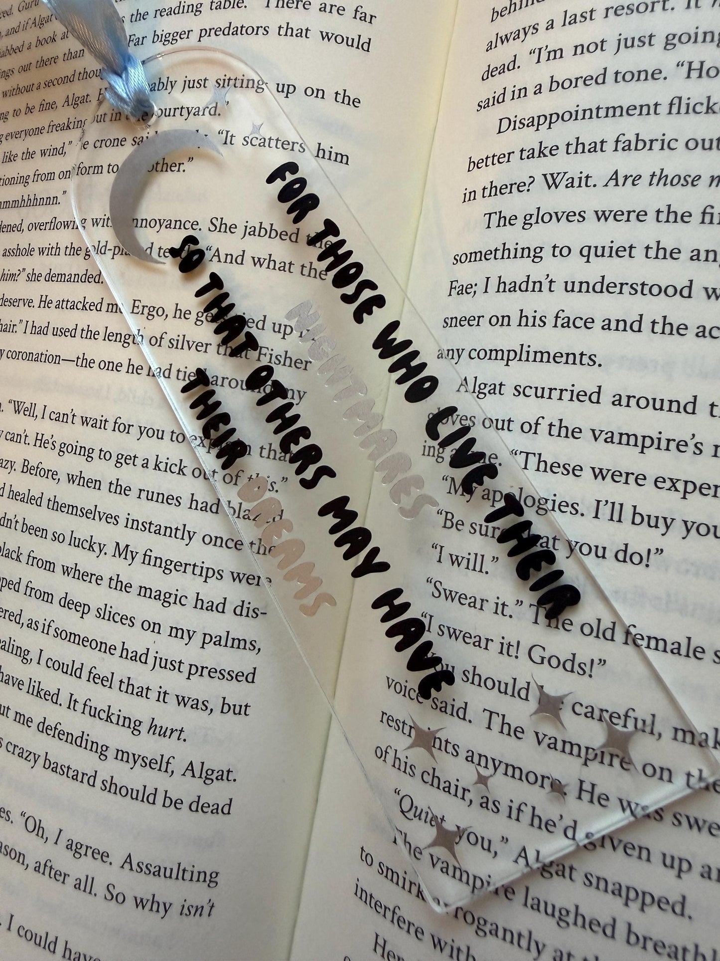 Quicksilver book dedication bookmark
