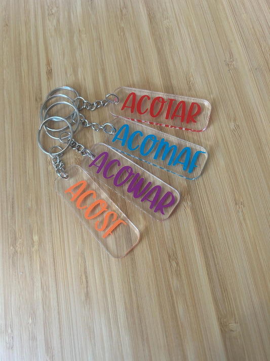 ACOTAR title keyrings