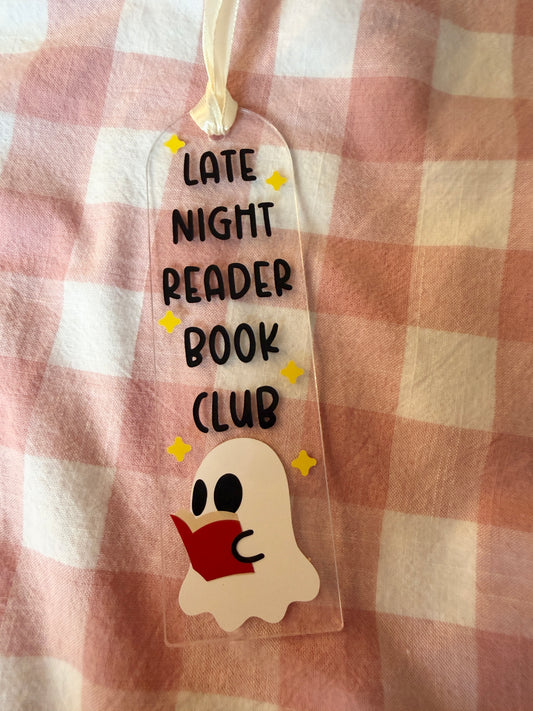 Late Night Reader Book Club Bookmark