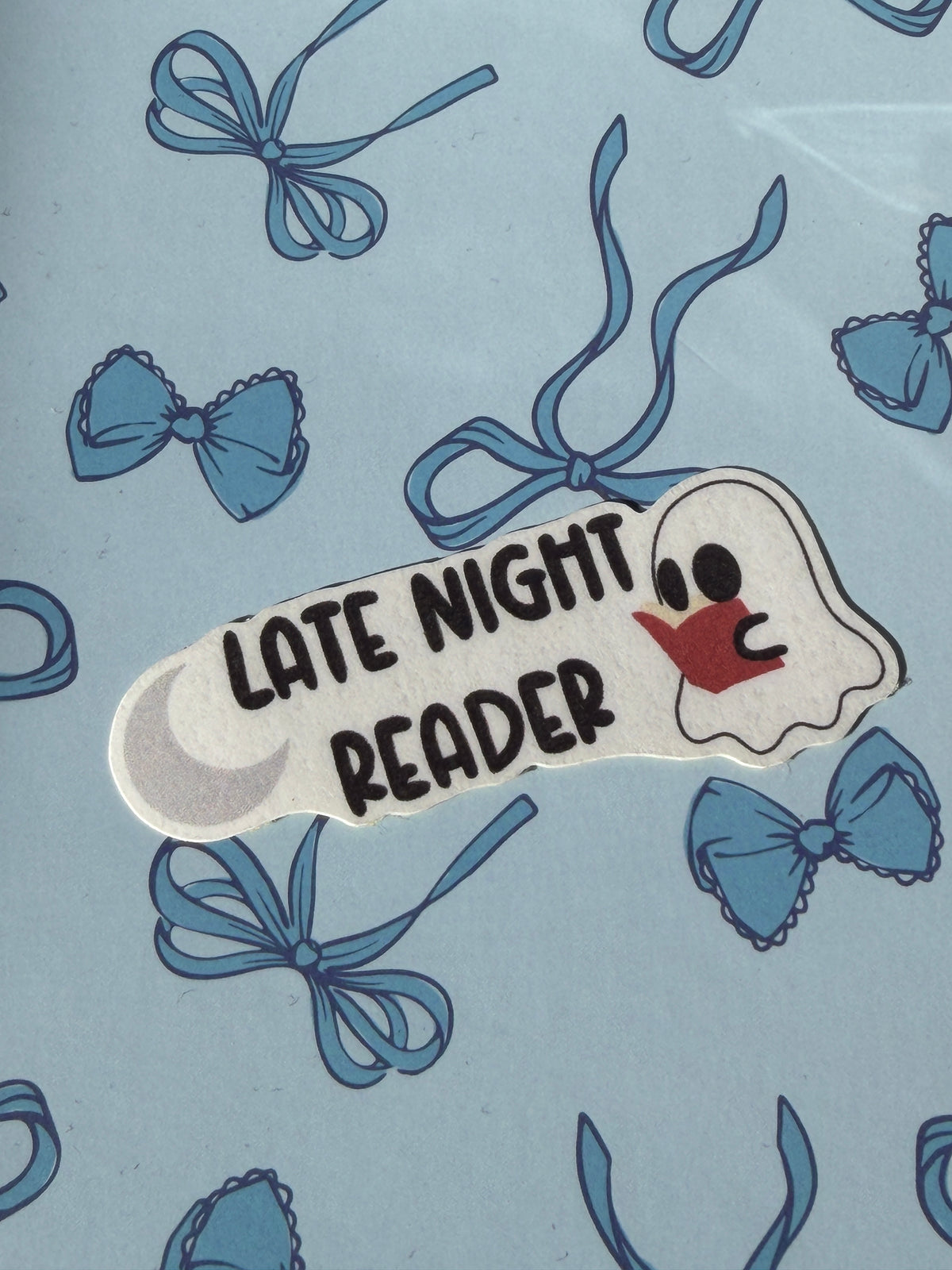 late night reader sticker