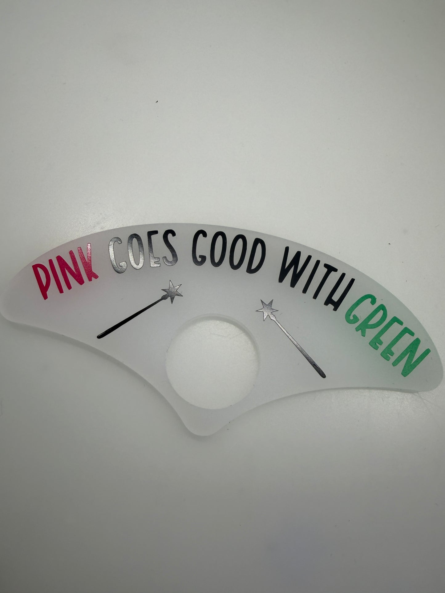 Pink goes good with green page holder (wicked)