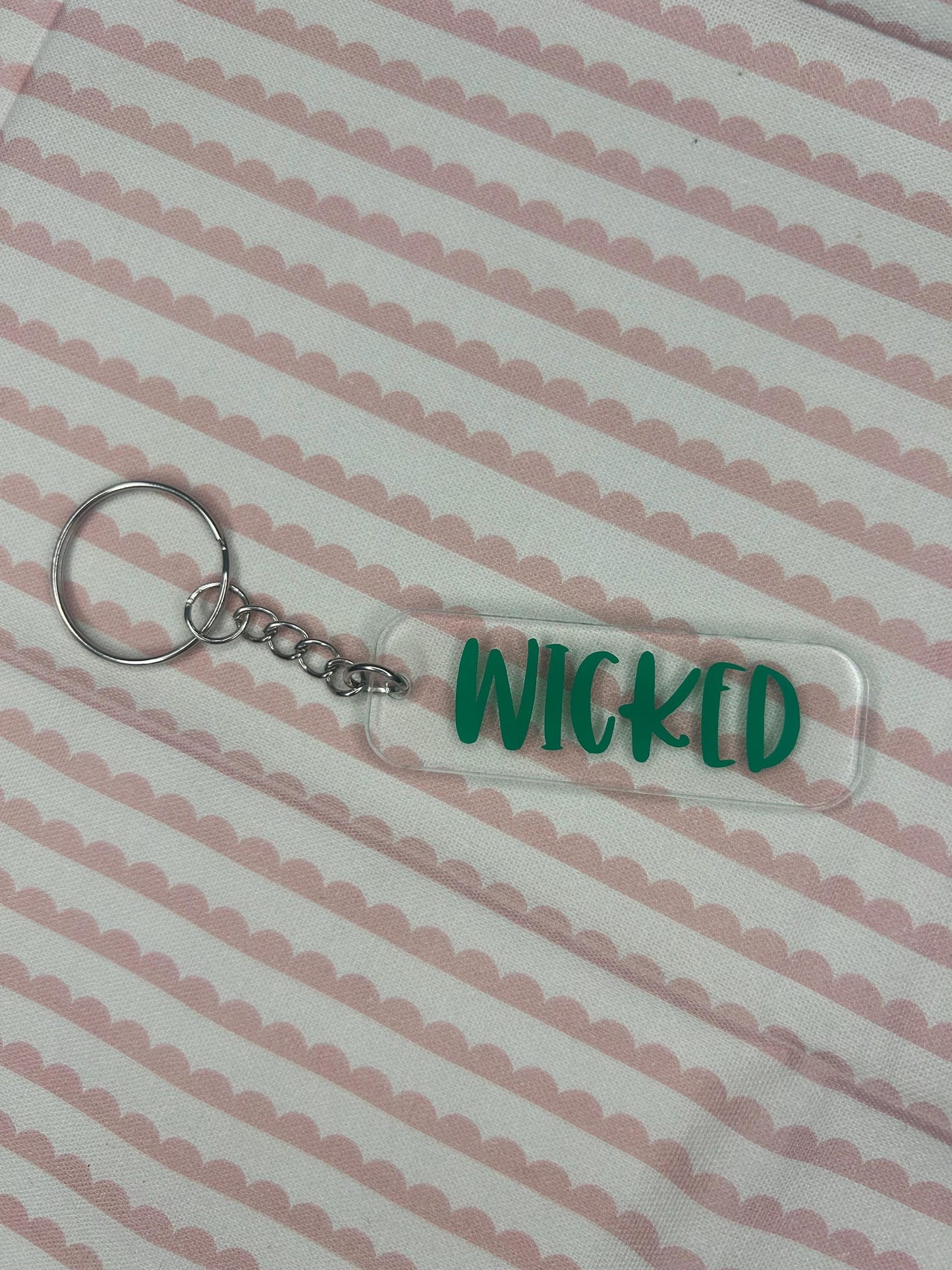 Wicked title keyring fob