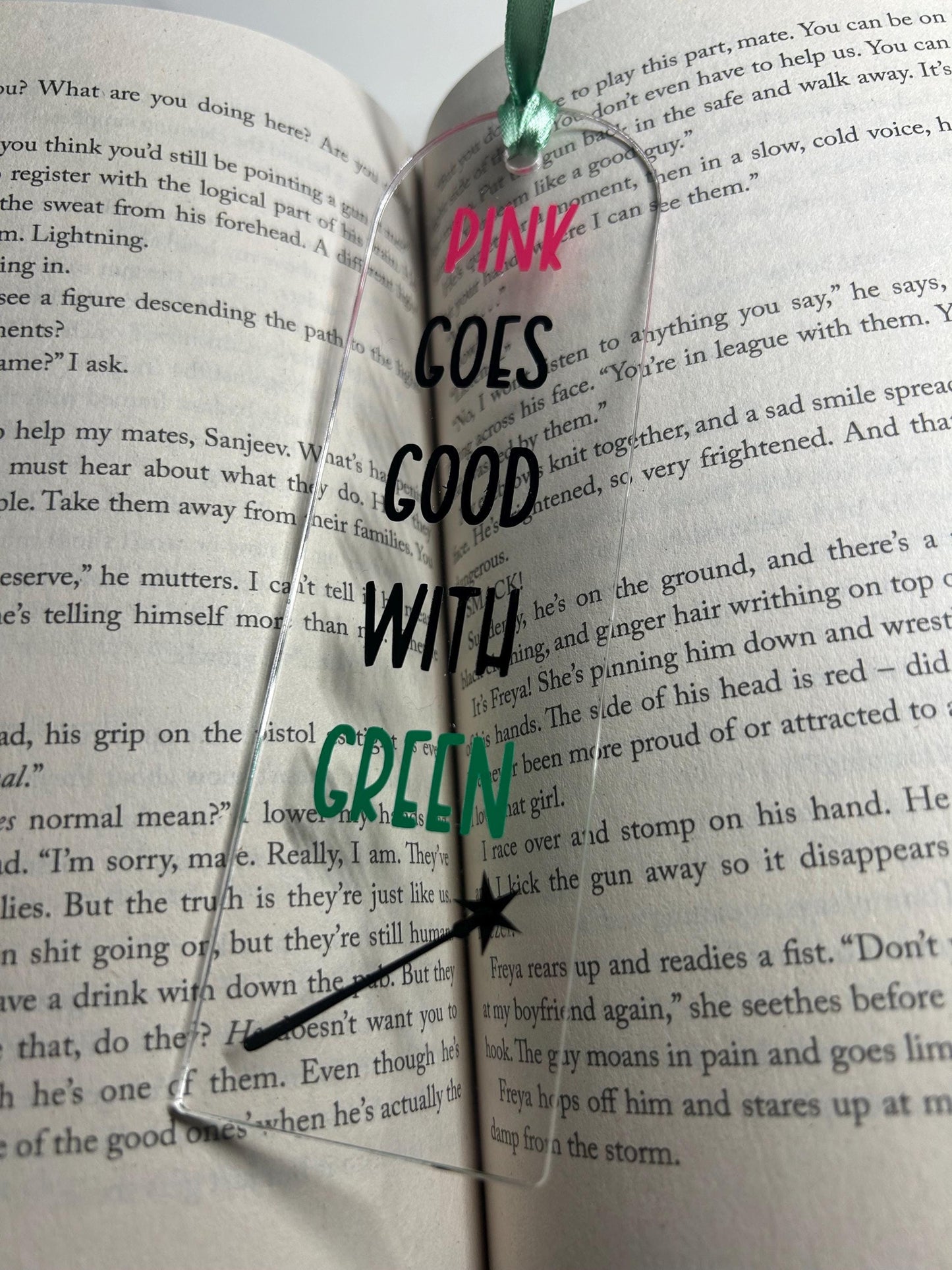 Pink goes good with green (Wicked) Bookmark