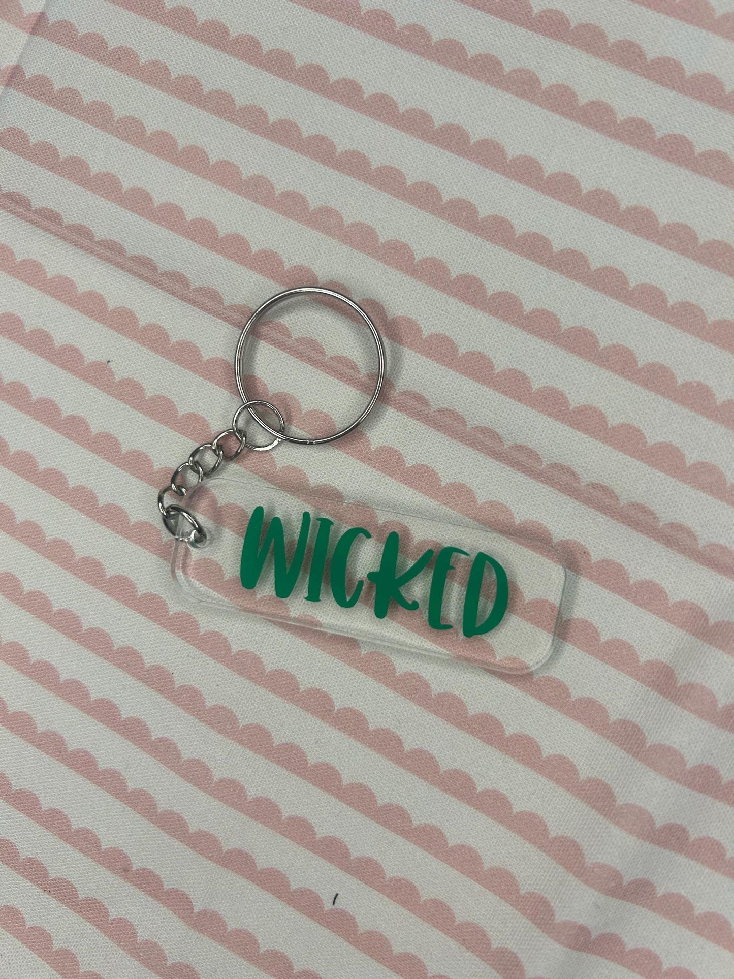 Wicked title keyring fob