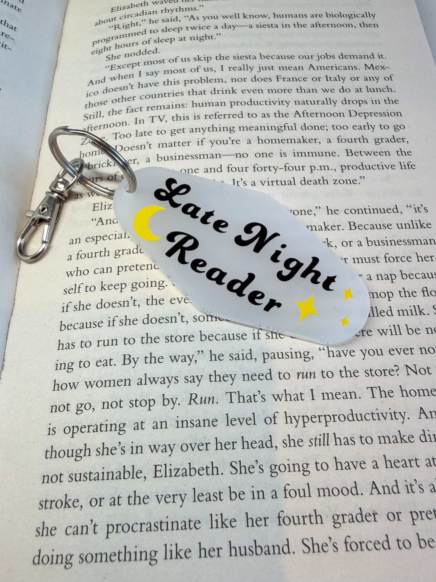 Late Night Reader Motel Keyring