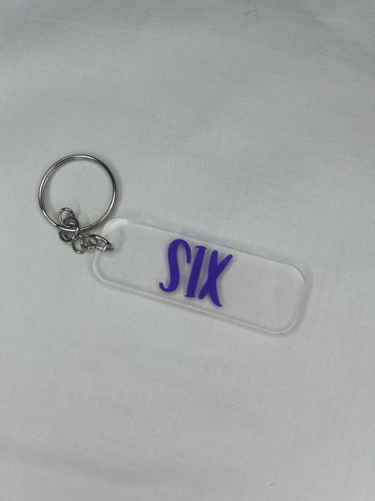 Six musical keyring fob
