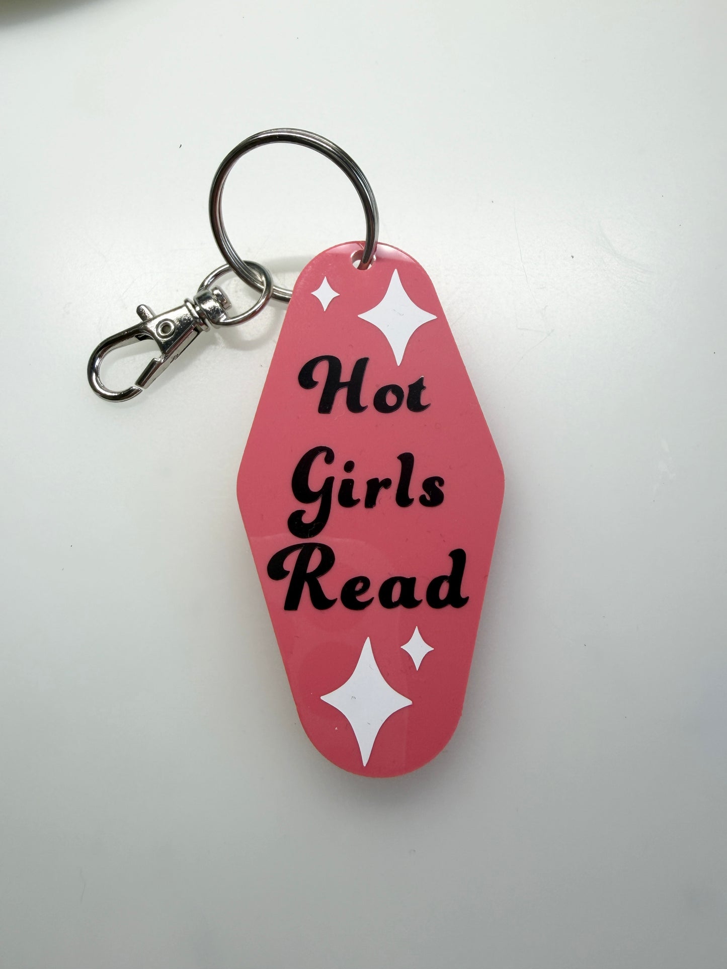Hot Girls Read Motel Keyring