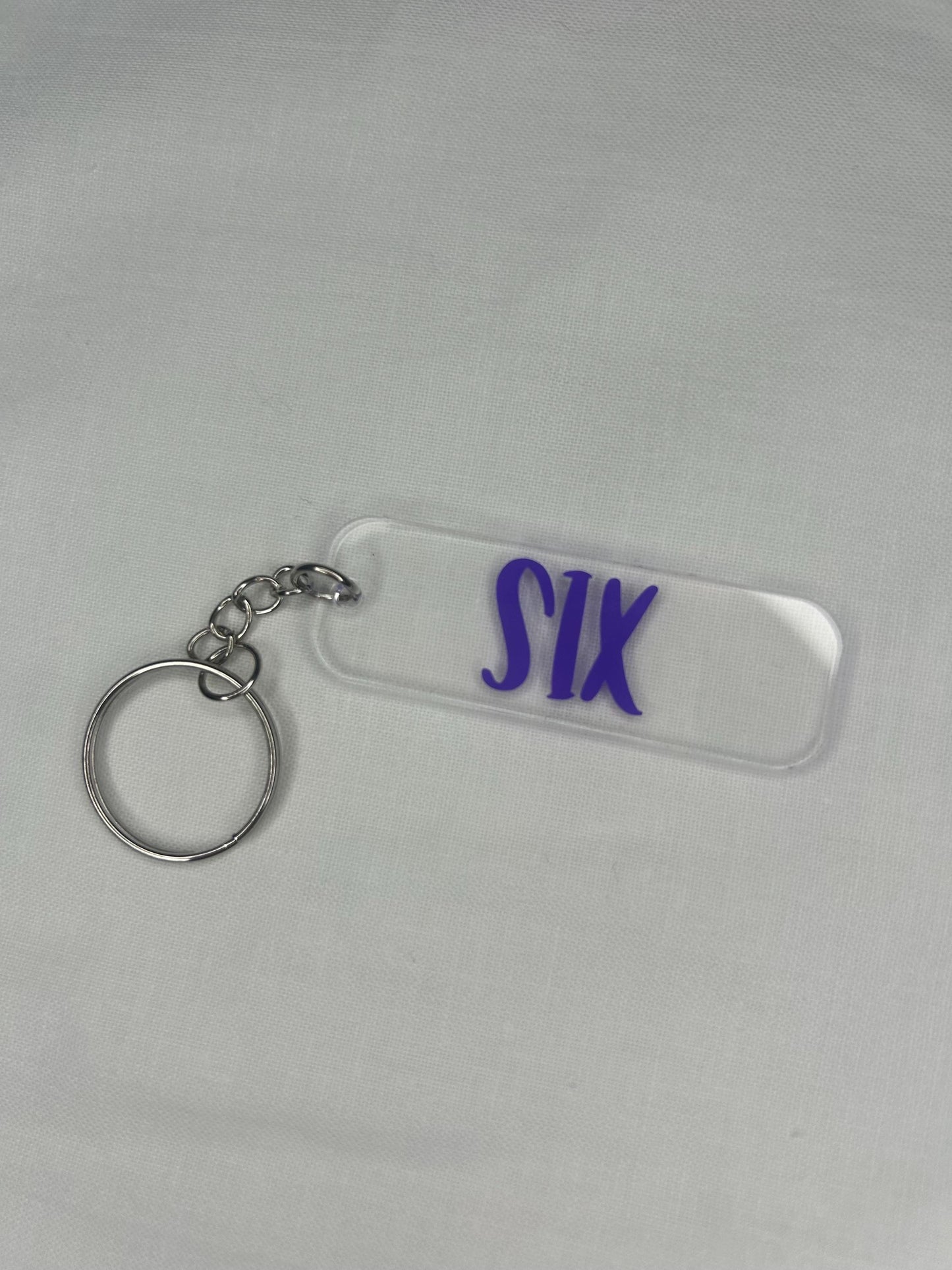 Six musical keyring fob