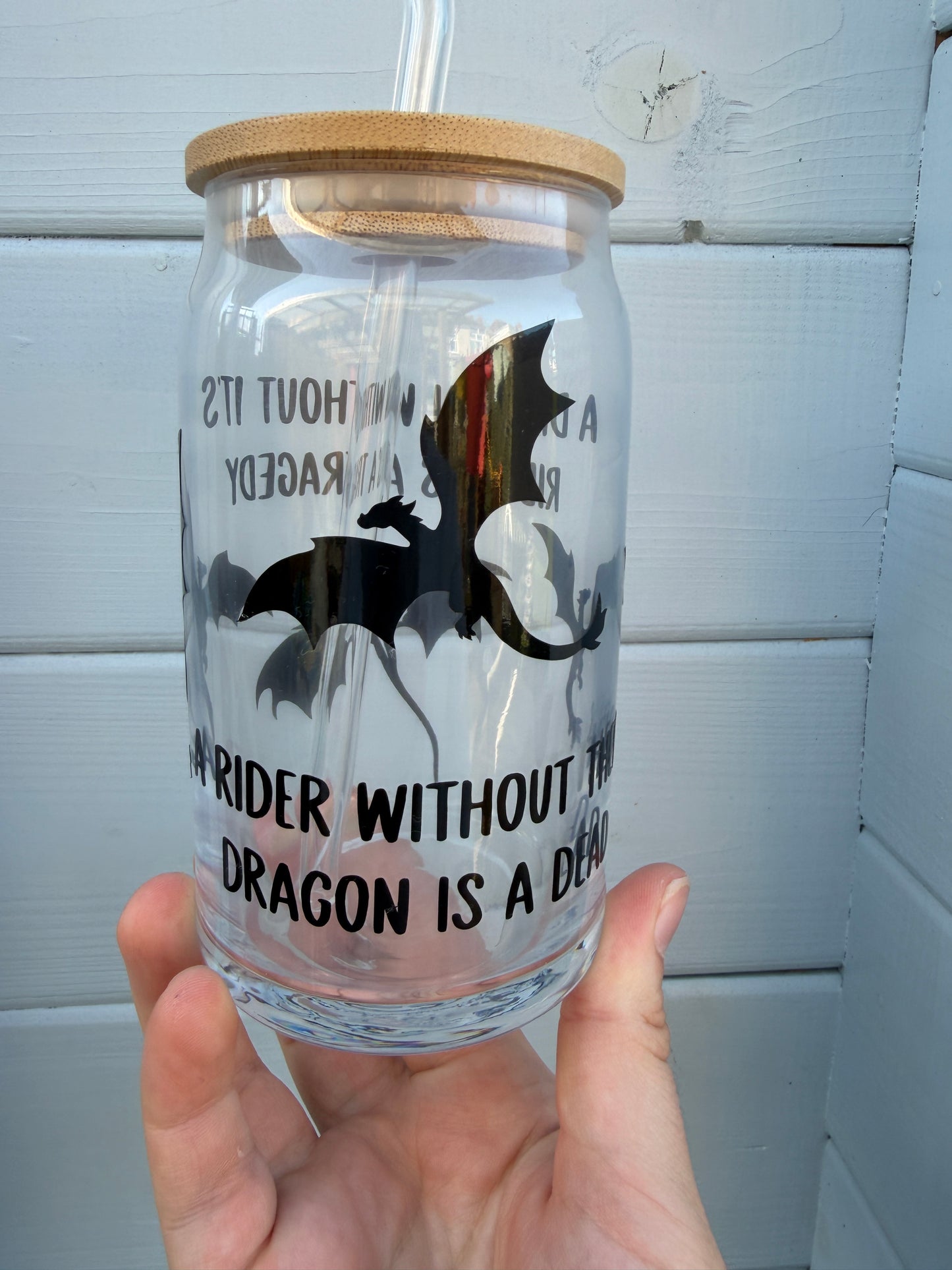 Dragon x Rider (Fourth Wing) Glass Cup