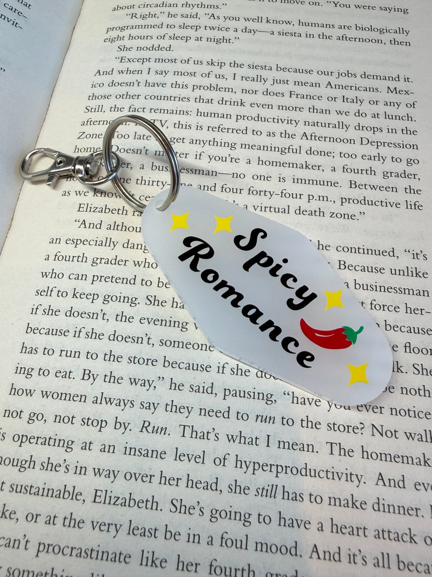 Spicy Romance Bookish Motel Keyring