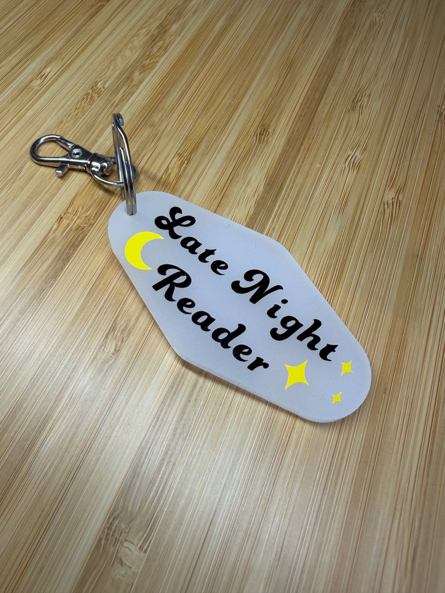 Late Night Reader Motel Keyring