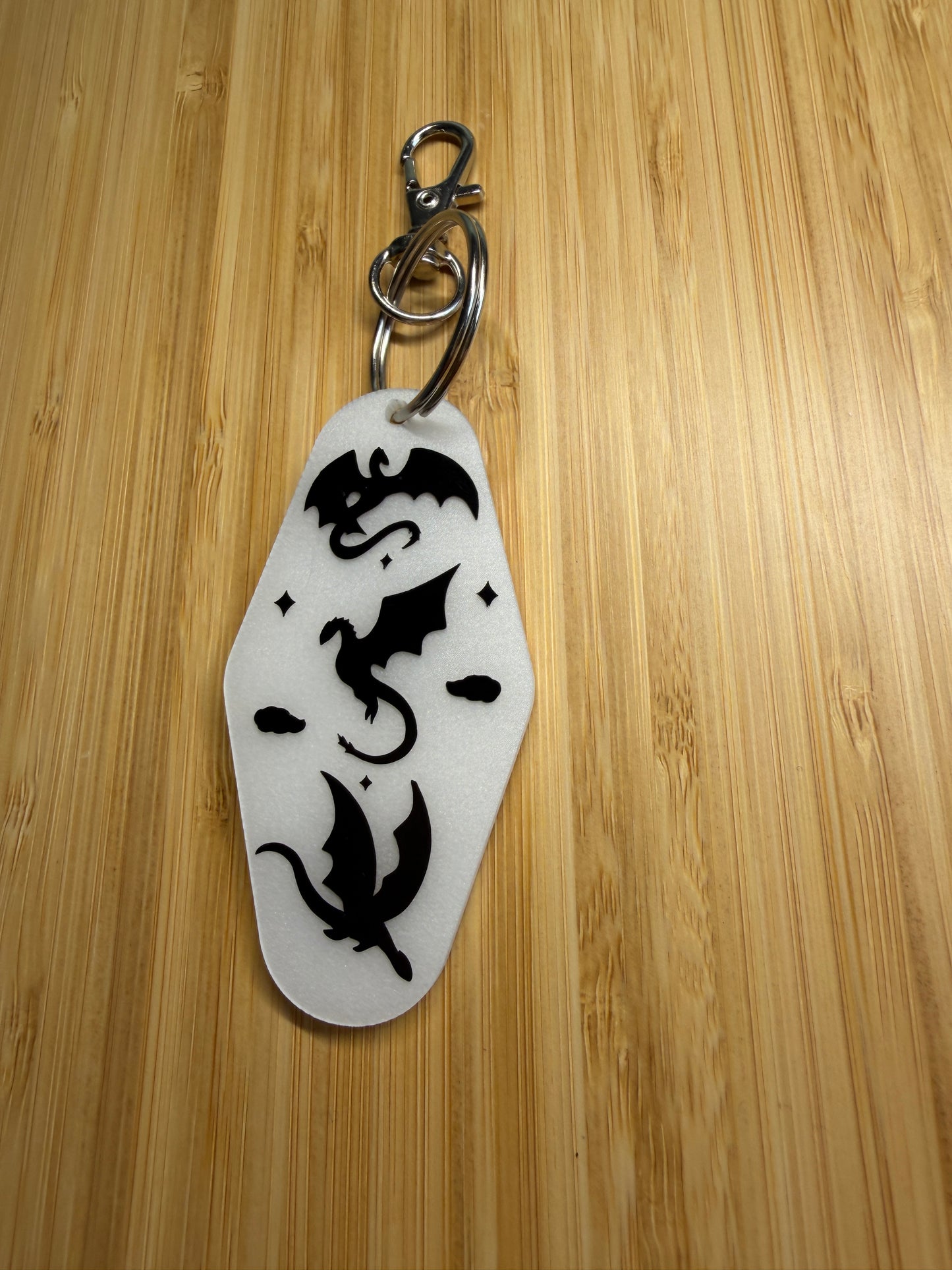 Dragons - pearly motel style keyring