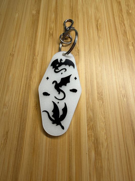 Dragons - pearly motel style keyring