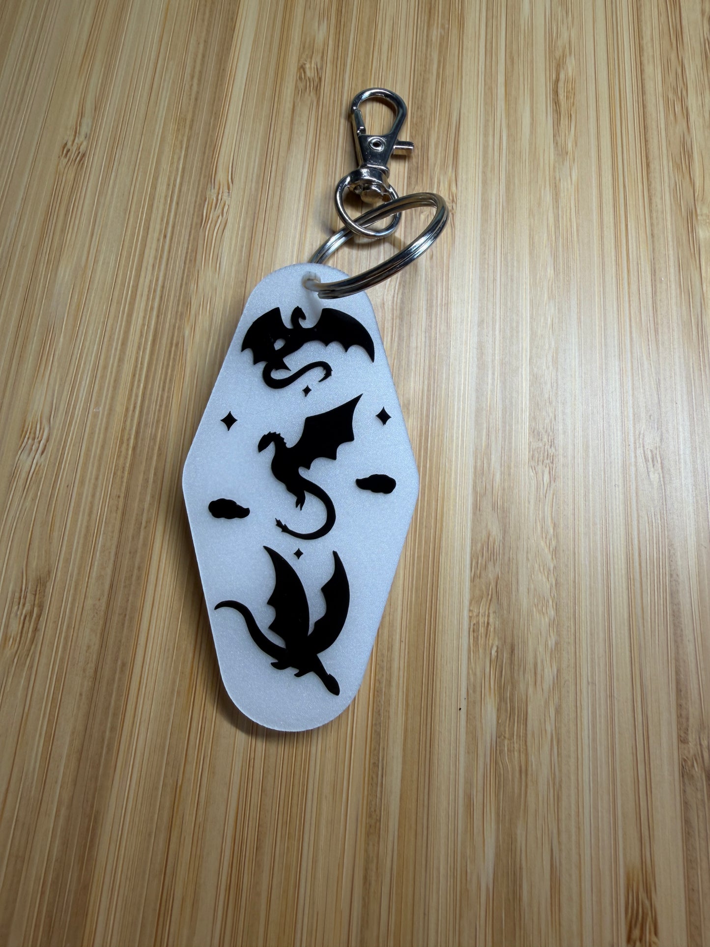 Dragons - pearly motel style keyring