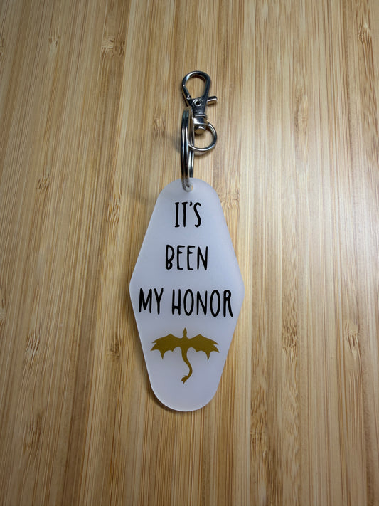 It's been my honor (Fourth Wing) - Motel style keyring