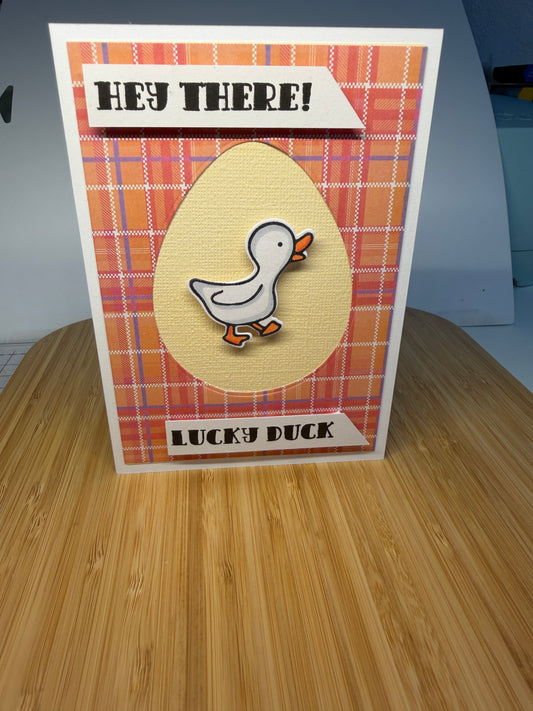 Hey there lucky duck - hand-made card