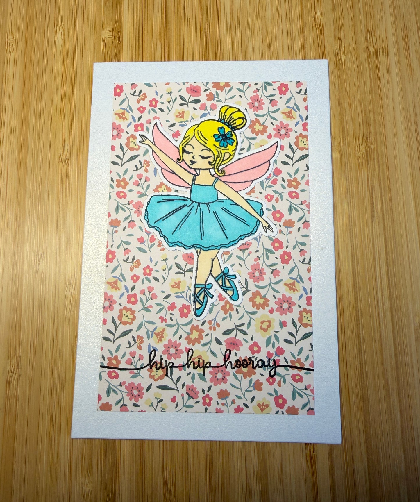 Birthday Fairy Ballerina - hand-made card