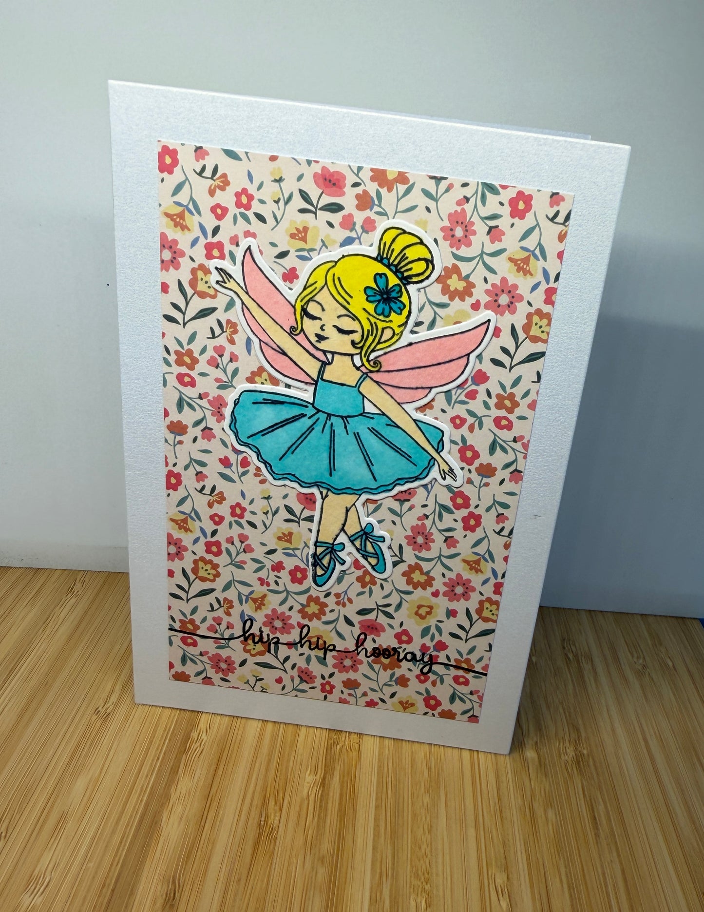 Birthday Fairy Ballerina - hand-made card