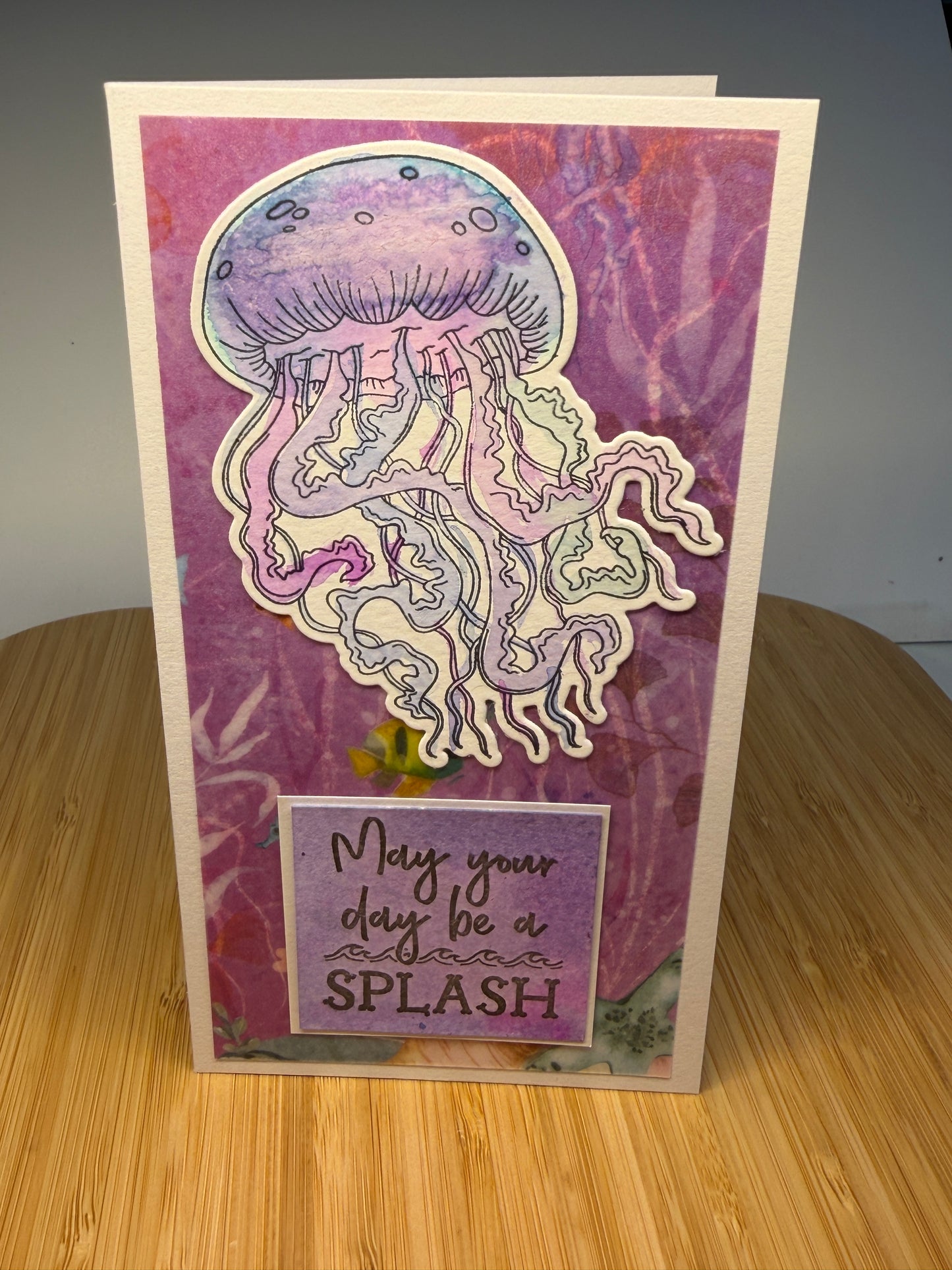 Jellyfish birthday - hand-made card
