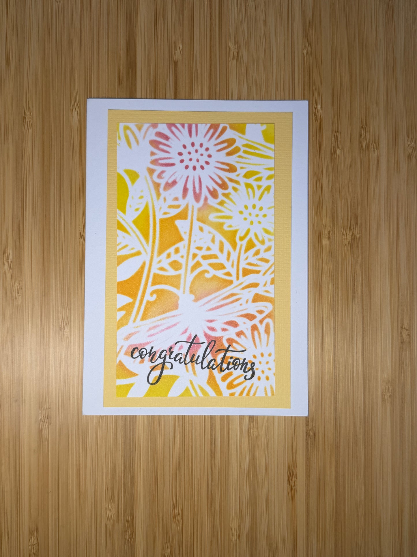 Congratulations Flowers - hand-made card