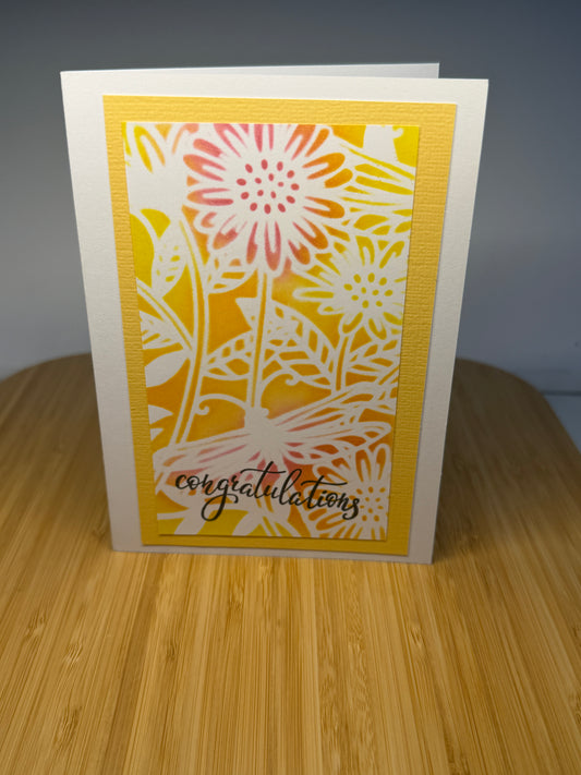 Congratulations Flowers - hand-made card