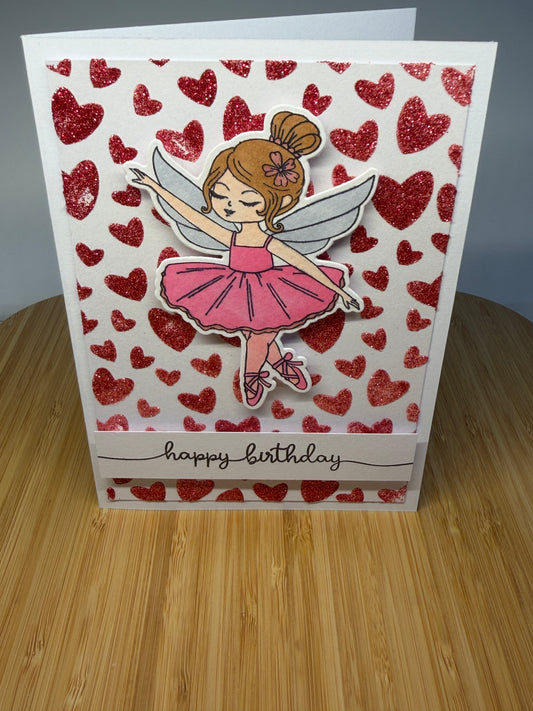 Happy Birthday Fairy Ballerina - hand-made card