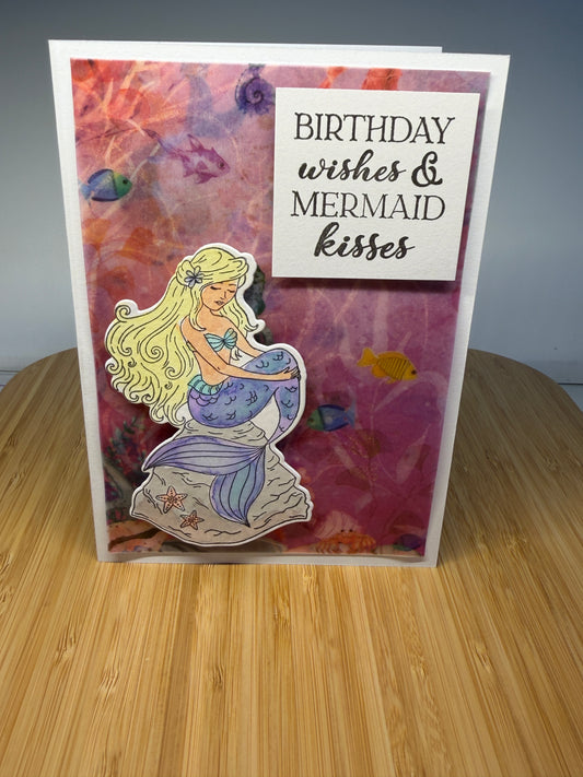 Mermaid Birthday - hand-made card