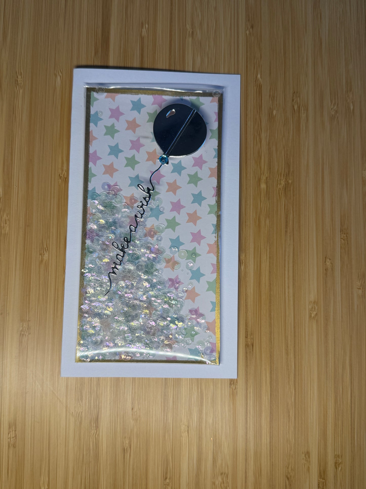 Make a wish shaker card - hand-made card