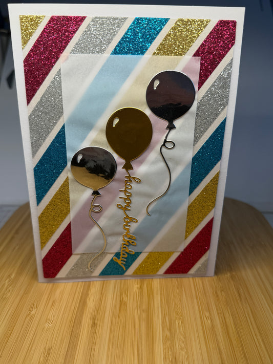 Birthday Balloons - hand-made card
