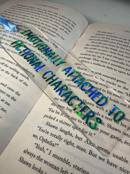 emotionally attached to fictional characters bookmark