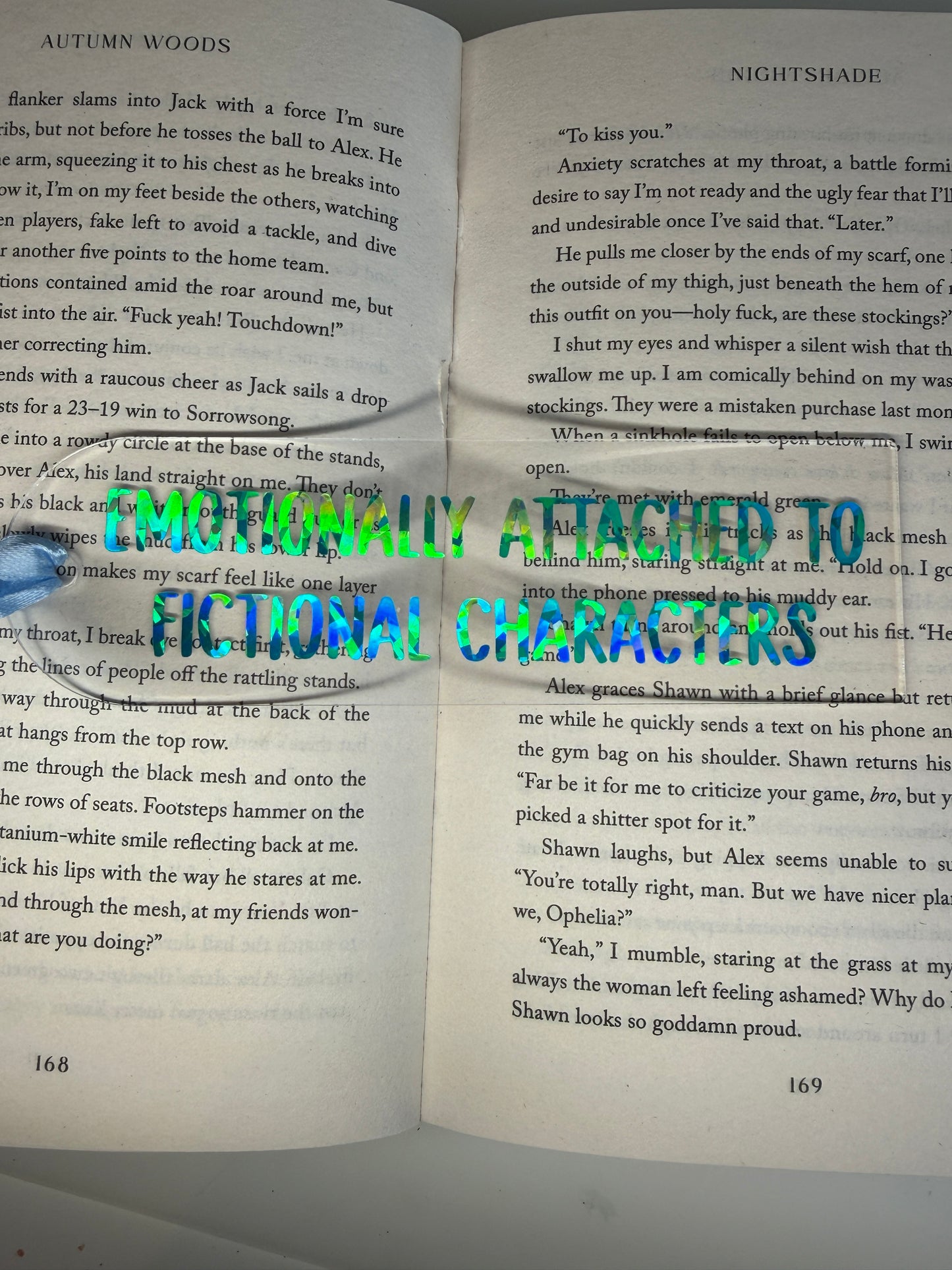 emotionally attached to fictional characters bookmark