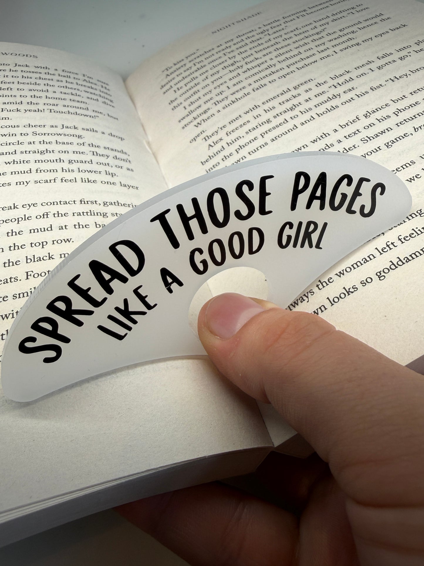 Spread those pages like a good girl book holder