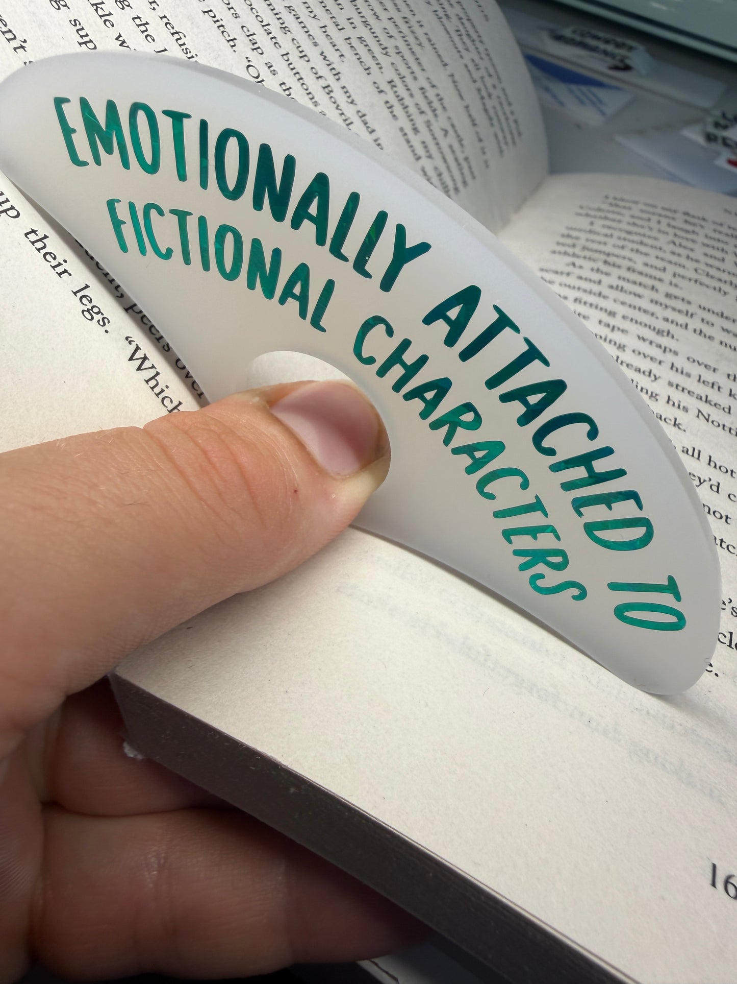 Emotionally attached to fictional characters book holder