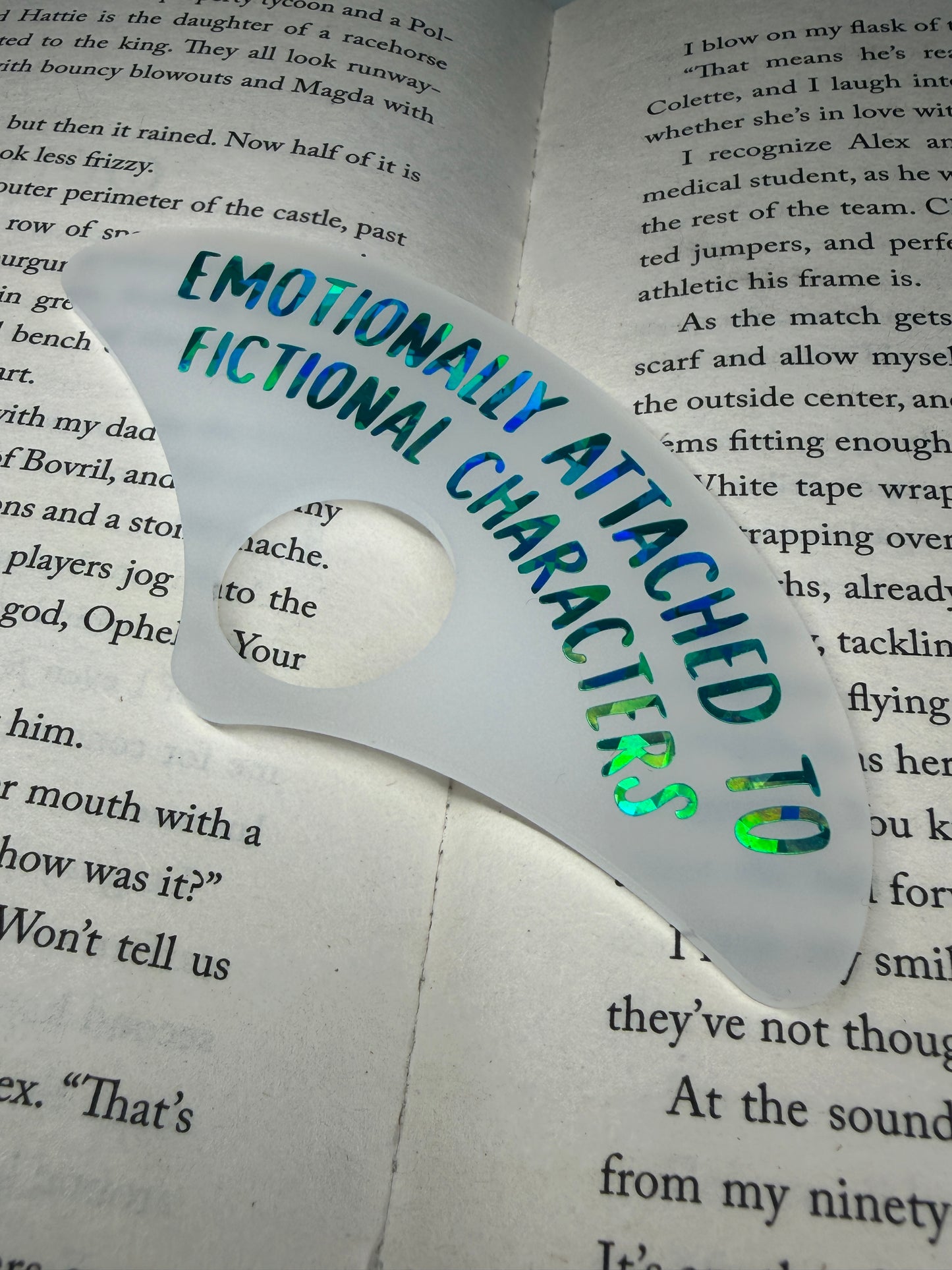Emotionally attached to fictional characters book holder