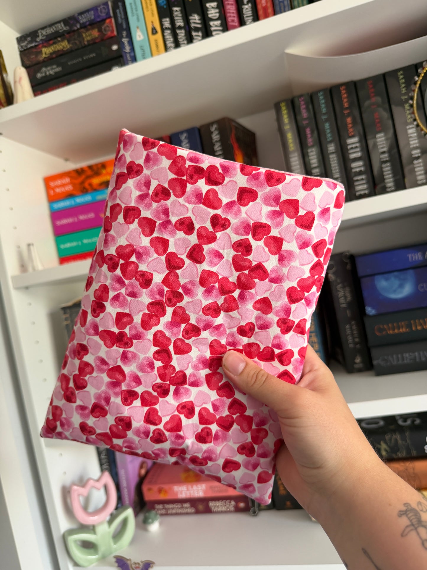Pink Confetti Hearts Book Sleeve (Standard Paperback)