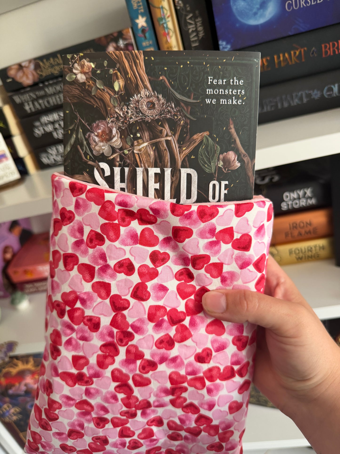 Pink Confetti Hearts Book Sleeve (Standard Paperback)