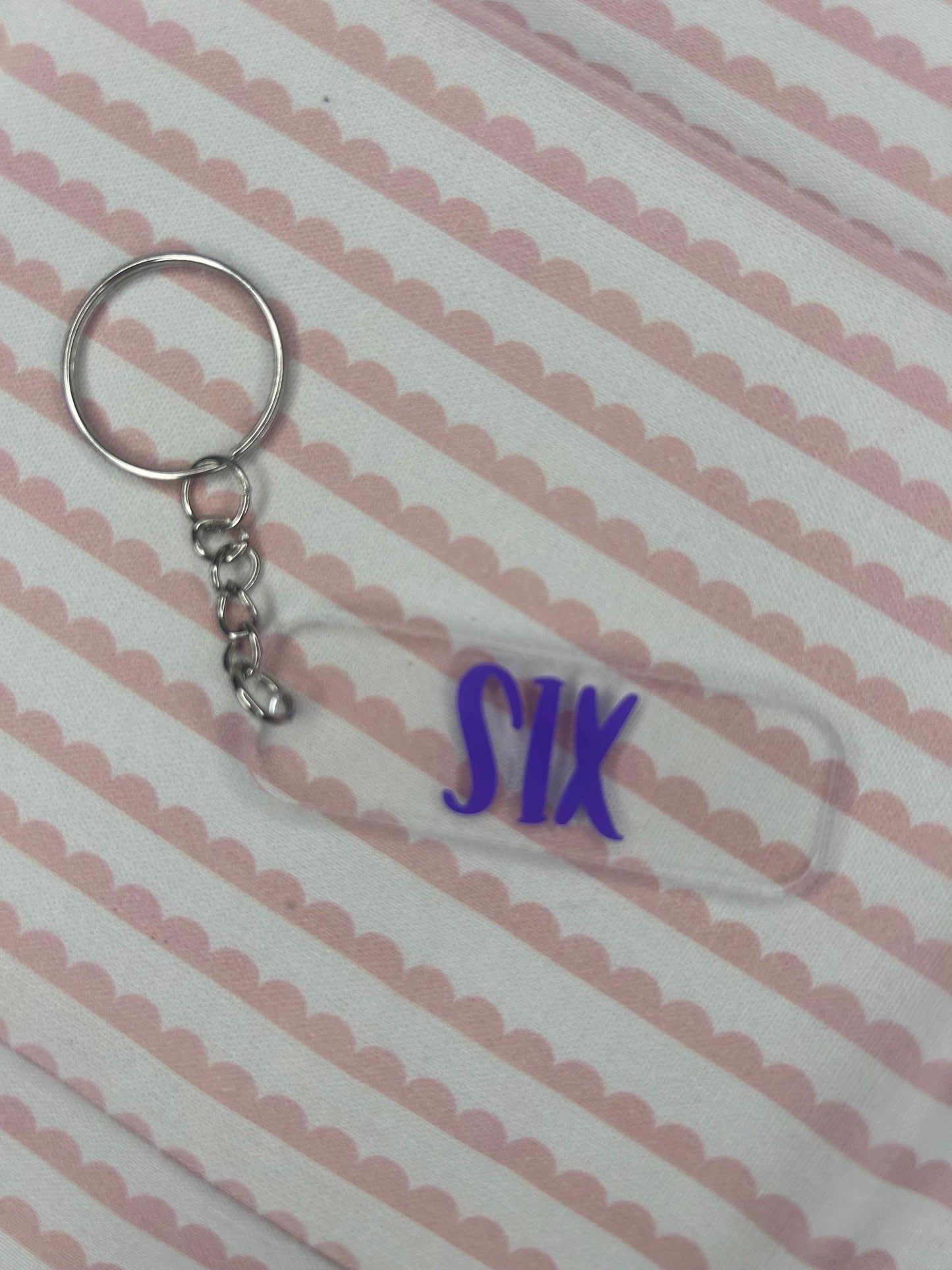 Six musical keyring fob
