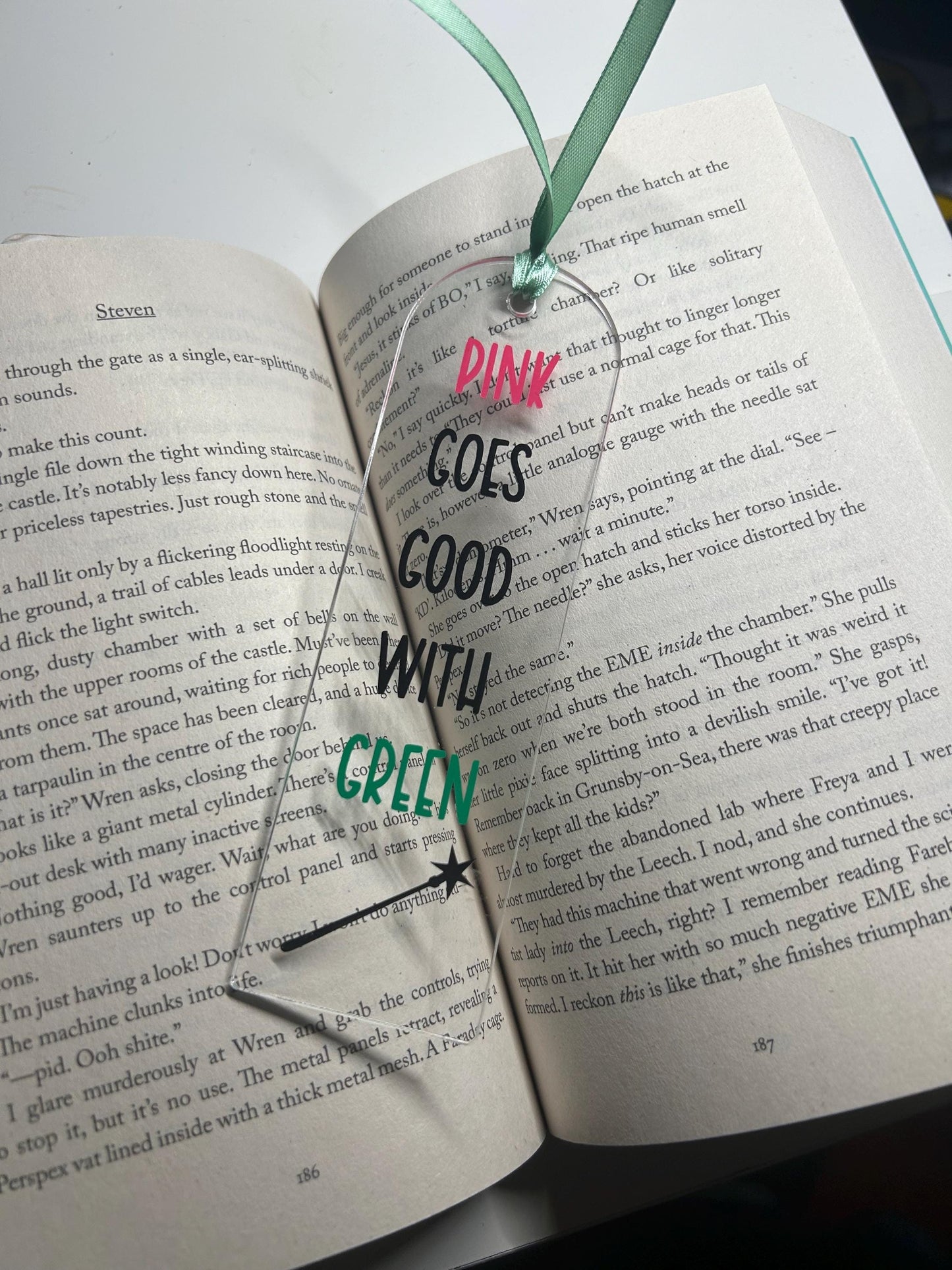 Pink goes good with green (Wicked) Bookmark
