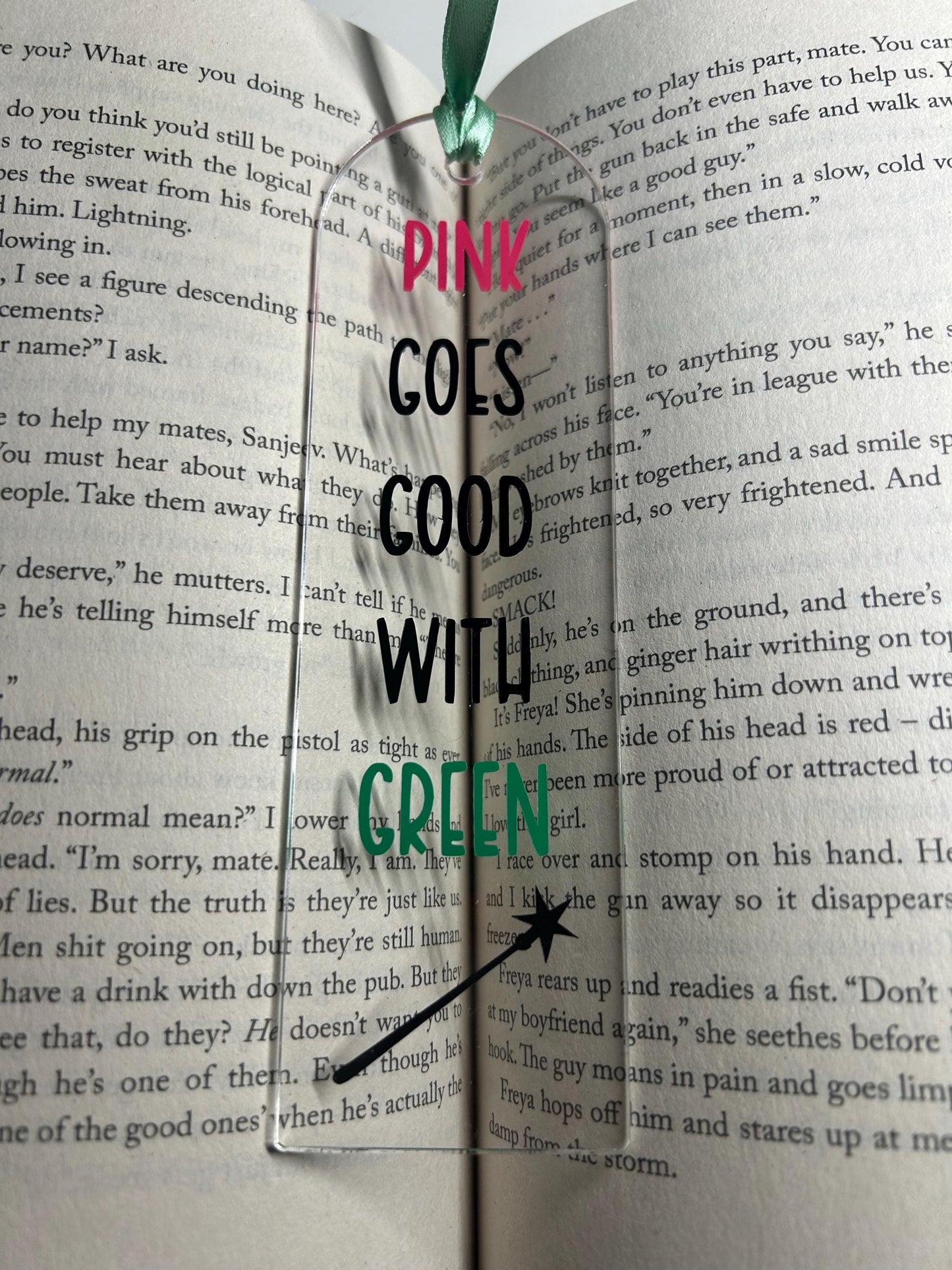Pink goes good with green (Wicked) Bookmark