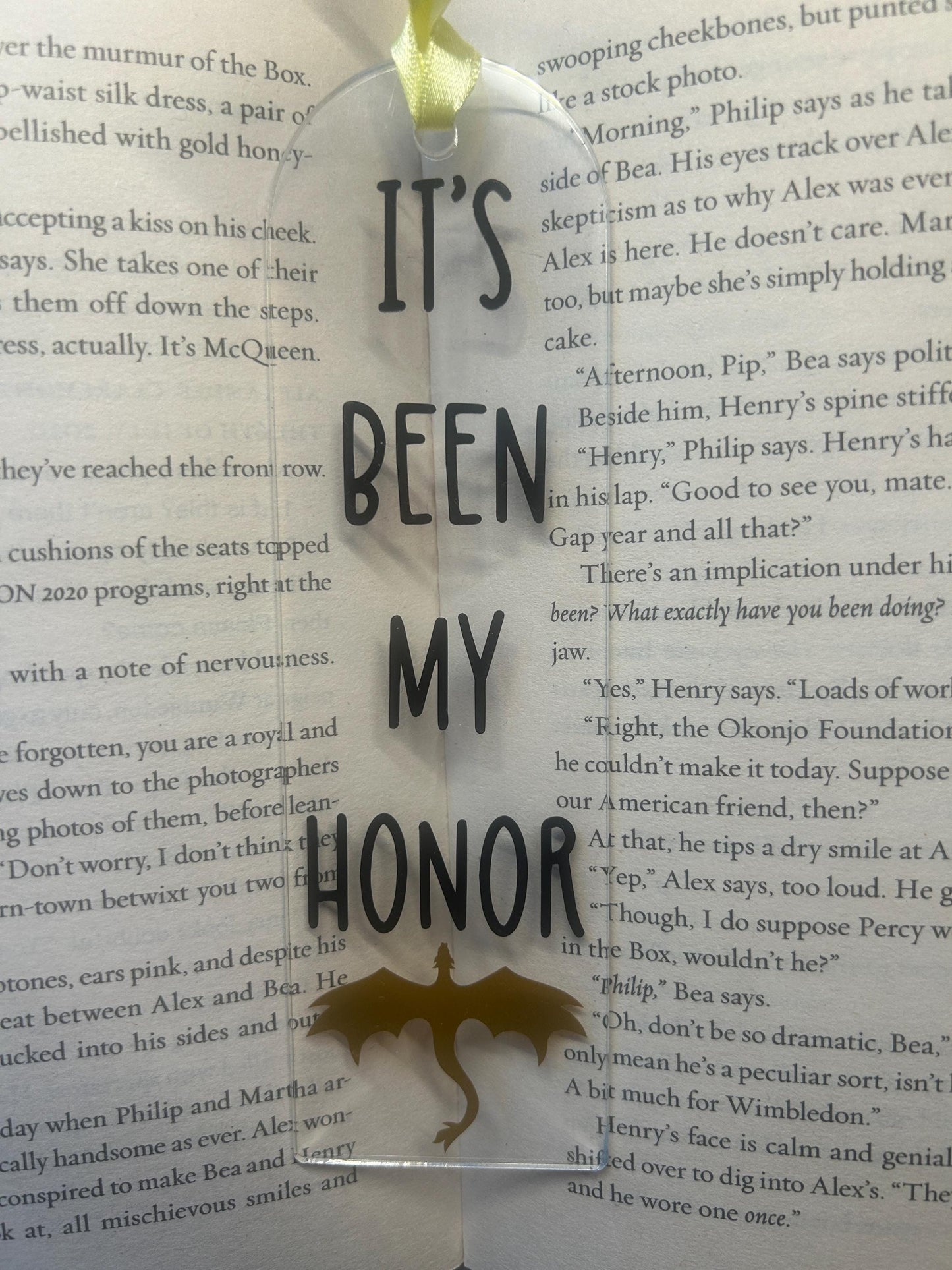 It’s been my honor (Fourth Wing) Bookmark