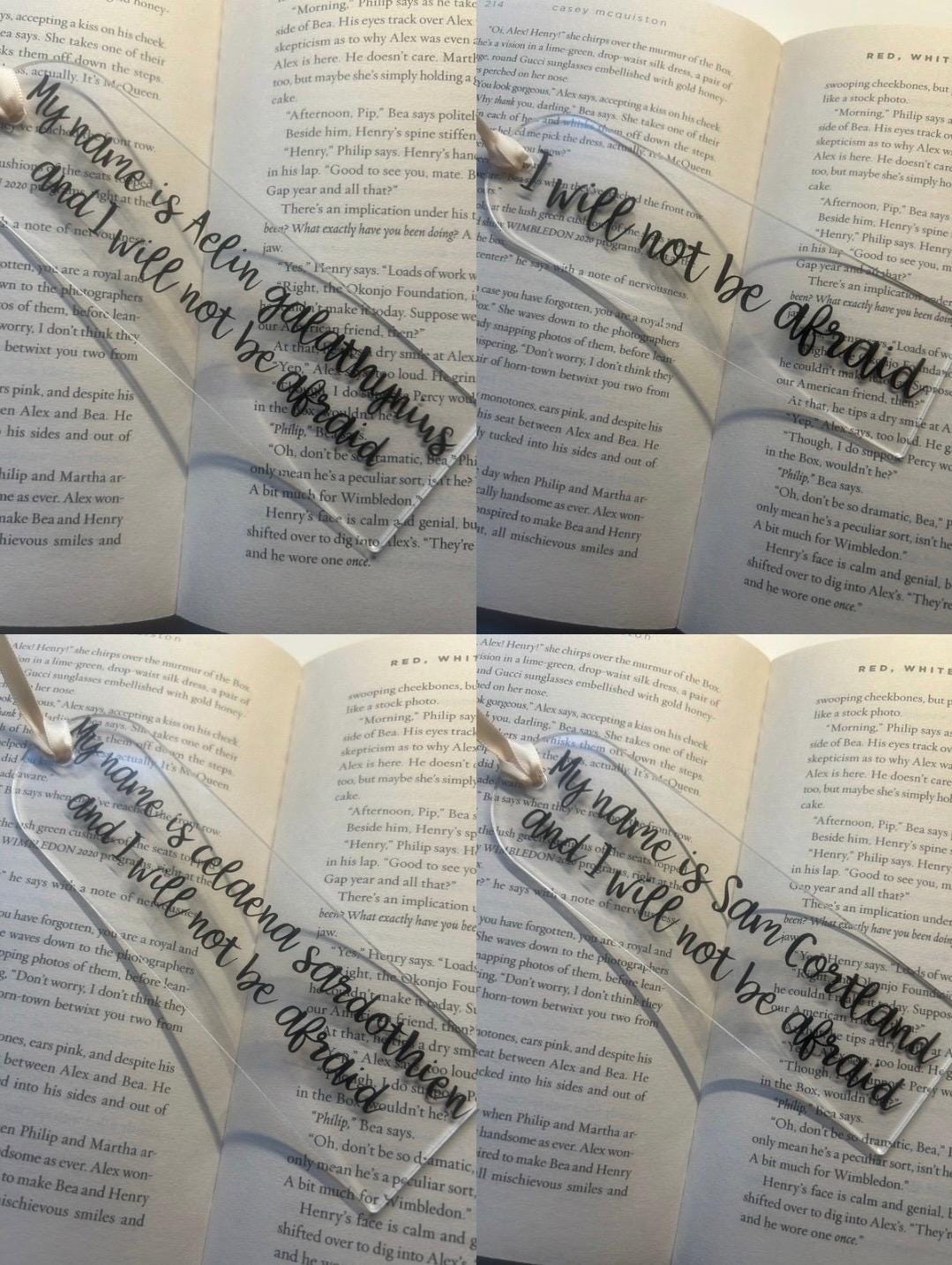 I will not be afraid Throne of glass bookmark (4 styles!)